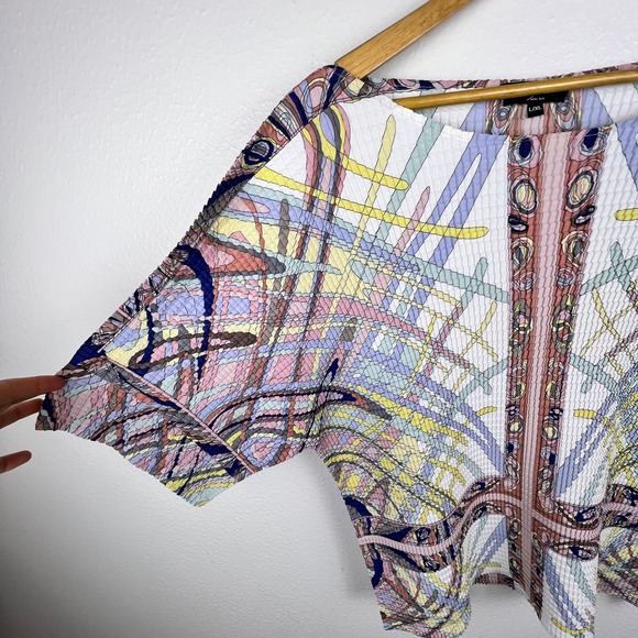 Kriss Sweden Art to Wear Top XL Textured Abstract Artsy 3D Stretch Unique Eco - Picture 9 of 11